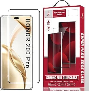 اسكرينة حماية لهاتف Honor 200 Pro 5G، زجاج مقوى بريميوم HD، مقاومة للخدش، بدون فقاعات، صلابة 9H، تغطية كاملة