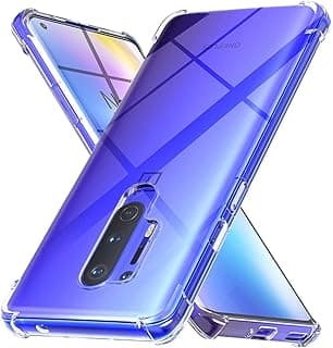 جراب Muzz لهاتف OnePlus 8 Pro، شفاف TPU مرن، مضاد للاصفرار والخدش ومقاوم للصدمات (شفاف)