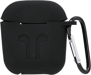 جراب سيليكون لحماية سماعات Airpods 1/2 بتصميم بسيط وسهل التركيب - أسود