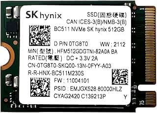 وحدة تخزين SSD من اس كي هاينكس سعة 512 جيجابايت بواجهة PCIe NVMe موديل BC511 وتقنية PCIe M.2 متوافق مع أجهزة اللابتوب والكمبيوتر المكتبي