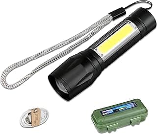 مصباح LED - صغير وخفيف الوزن ومقاوم للماء، يتميز هذا المصباح القابل لإعادة الشحن عبر USB بثلاثة أوضاع متعددة الاستخدامات وحبل تعليق سهل الاستخدام، مثالي لجميع رحلاتك الخارجية.