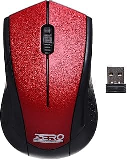 ماوس لاسلكي Zero ZR-1200 للكمبيوتر واللابتوب - أسود وأحمر