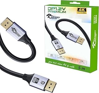 كوجر-ايجي كابل DisplayPort إلى DisplayPort طول 5 متر، كابل DP إلى DP ذكر إلى ذكر مطلي بالذهب، يدعم 4K@60Hz و 2K@144Hz متوافق مع لينوفو، ديل، اتش بي، اسوس والمزيد
