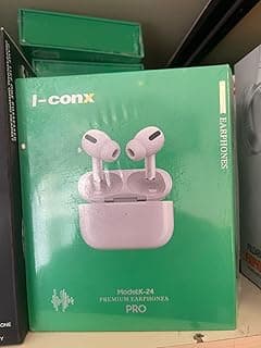 سماعة أذن I-conx K-24 Pro بريميوم، لاسلكية بالكامل، مع علبة شحن، أبيض