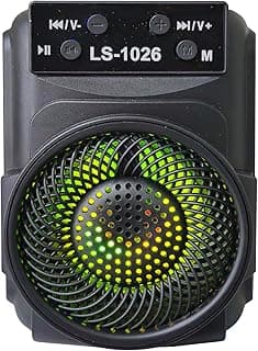 LS-1026 Calling Bluetooth Speaker Stereo 5 Watt, RGB LED Light, HD In-Built Mic, IPX4 Splash Proof, Bluetooth v5.0, USB, SD Card, Black