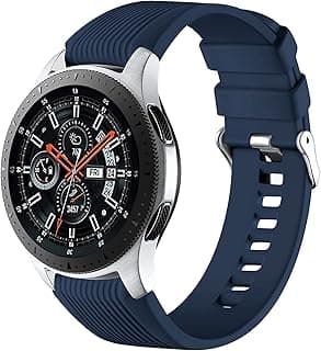 Silicone Watch Strap for Samsung Galaxy Watch/Gear S3/Watch With a Lug Width of 22mm, Soft Silicone Sport Wristband Replacement Straps, Vertical Grain Strap, for Men Women