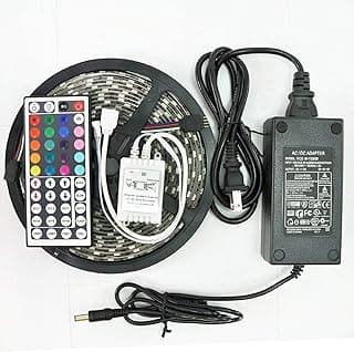 شريط LED متعدد الالوان ريموت كنترول محول من نوع 5050 خمس متر بشريط لاصق , عدد 1،