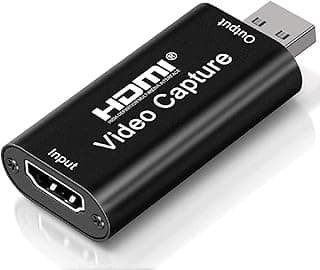 كرت التقاط فيديو 4K HDMI، كرت Cam Link للألعاب، محول التقاط صوت، HDMI إلى USB 2.0، جهاز تسجيل للبث المباشر ومؤتمرات الفيديو والتعليم والألعاب (أسود)