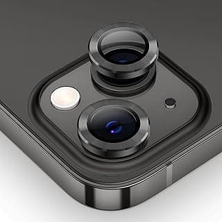for iPhone 13 mini/iPhone 13 Camera Lens Protector, 9H Tempered Glass Camera Cover Screen Protector Metal Individual Ring for iPhone 13mini 5.4 inch / iPhone13 6.1 inch 2021