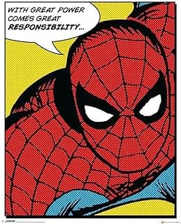 Pyramid International Quote Spider-Man Mini Poster, Plastic/Glass, Multi-Colour, 40 x 50 x 1.3 cm