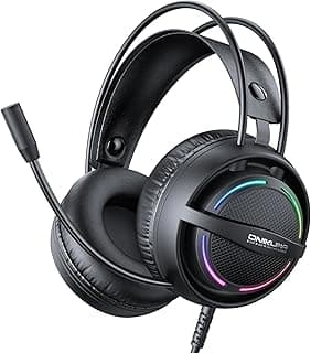 سماعة راس سلكية للالعاب X88 RGB وميكروفون بخاصية الغاء الضوضاء، صوت محيطي ستيريو، اتصال مزدوج USB و3.5 ملم، شريط راس مزدوج مريح فوق الاذن للكمبيوتر ووحدة التحكم والجوال