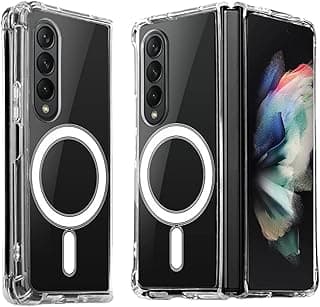 Suitable for Samsung Galaxy Z Fold 4 Transparent Folding Case, Compatible with Magsafe Wireless Charger, Shockproof housing(Transparent Magnetic Protection)