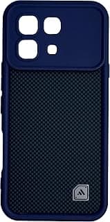 Silicon TPU Case Camera Protection with 3D Distinct Checkered, Carbon-Fiber Aesthetic Prints For Infinix Note 60 Pro 5G (Navy)