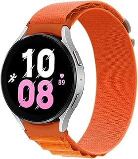 for Samsung Galaxy Watch 5/4 Band 44mm 40mm,Alpine Loop Galaxy Watch 5 Pro Band 45mm/Galaxy Watch 4 classic 46mm 42mm,Women men no gap Stretchy 20mm Nylon Sport Strap G‑Hook Wristband