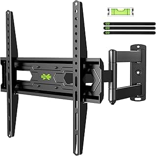حامل تلفزيون جداري متحرك USX MOUNT مجمع مسبقاً للشاشات مقاس 26-55 بوصة، توافق عالمي، VESA 400x400 مم، أقصى وزن 80 رطل، إمالة ودوران