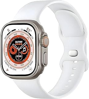 Nopatia Silicone Replacement Strap Compatible with Apple Watch Series 1/2/3/4/5/6/7/8/9/10/11/Ultra/SE (42mm 44mm 45mm 46mm 49mm) Soft Breathable Sport Band for Women Men