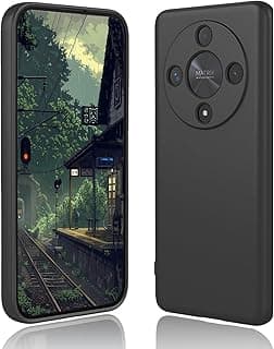 جراب سيليكون لحماية الكاميرا ببطانة مايكروفايبر لهاتف Honor X9b 5G (أسود)