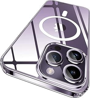 Dl3 Mobilak for iPhone 14 Pro Max Case Clear [Compatible with Magsafe] [Strong Magnet] [Non-Yellowing] Magnetic Slim Thin Bumper Phone Cover, Lightweight, and Durable Clear