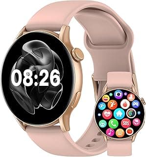 Smart Watch X Orbit, Round 1.6” AMOLED Display, Bluetooth Calling, Fitness & Health Tracker with Heart, Sleep & SpO2 Monitoring, 100+ Sports Modes – Waterproof, iOS & Android Compatible -Gold