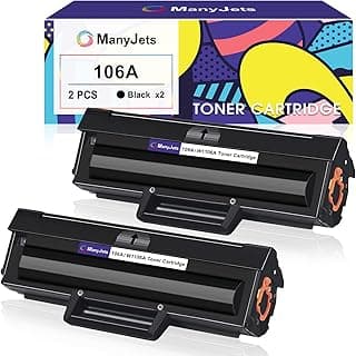 خرطوشة حبر 106A/W1106A لطابعة اتش بي ليزر MFP 135wg واتش بي ليزر 107w/107A MFP/135a/135w/135wg/135r/107a/107w/107r/137fwg/137fnw من مانيجيتز - اسود، عبوة من قطعتين