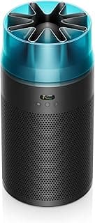 HushJet Purifier Compact, Quiet air purifier, App Controlled, Purifies up to 203 sq ft, Captures NO2 (Black/Teal)