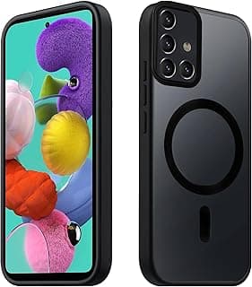 Magnetic Case for Samsung Galaxy A71, Translucent Matte Back Case for Samsung A71, PC Anti-Scratch TPU Bumper Anti-Shock Anti-Fingerprint Thin Protective Case, Black