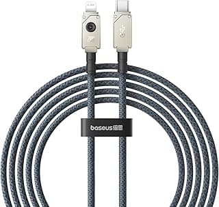 كابل باسيوس PD غير قابل للكسر 27 وات USB نوع C - لايتنينج معتمد من ابل للشحن السريع لموبايل ايفون 14 - رو ماكس 13 - 12 - 11: اكس - اس - ار - 8 بلس - اي - 7 - 6 أبيض