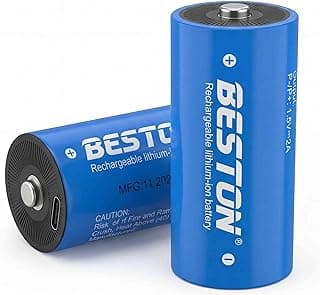 بطارية طورش ليثيوم قابلة لإعادة الشحن BESTON P2-LID-7200C بمنفذ USB Type-C بقدرة 1.5 فولت 7200 مللي أمبير