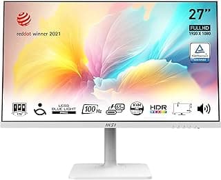 شاشة مكتب حديثة MD272XPW مريحة للعين 27 بوصة FHD اي بي اس بدقة 1920×1080 و 100هرتز بدعم مدى ديناميكي عالي بمكبرات صوت مدمجة وقابلة للتعديل في 4 اتجاهات KVM - DP 1.2a، HDMI 1.4b، USB نوع C من ام اس اي