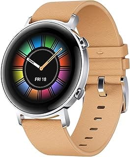 ساعة ذكية Watch GT 2 (42 مم)، شاشة 1.2 بوصة AMOLED بزجاج ثلاثي الأبعاد، بطارية تدوم أسبوع، نظام GPS، 15 وضع رياضي، قياس نبضات القلب لحظي، لون بيج