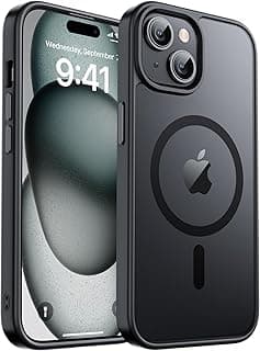zapica Magnetic for iPhone 15 Plus Case & iPhone 14 Plus Case, [Compatible with MagSafe] [Military Grade Drop Protection] Translucent Matte Shockproof Anti-Scratch Phone Cover, Black