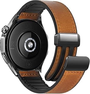 22mm Leather Watch Strap Compatible with Huawei GT4 46mm/GT3 46mm/GT3 Pro/Watch 3/GT2e/GT2 pro/GT2 42mm 46mm Replacement Strap Compatible with Samsung Galaxy Watch 3 45mm/Gear S3