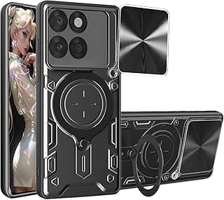 Grabist case Compatible with Motorola Moto Edge 60 pro, Premium Protection Back Case with Camera Slide Cover Built-in CD Ring Stand Shockproof case For Motorola Moto Edge 60 pro 5G