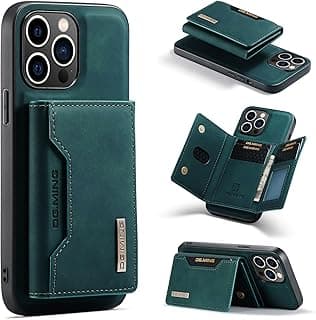 Compatible with IPhone 15 Pro Max Case Premium PU Leather Back Cover Magnetic Card & Card Holder Compatible with IPhone 15 Pro Max (Green)