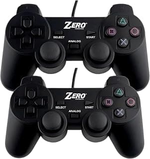 ZERO GamePad Gaming Controller PC Gamepad With USB Interface And Ergonomically Shaped Set compatible with Windows 98/2000/ME/XP systems. Supports DirectX demand Of 2 Pieces - Black (ZR-4001)