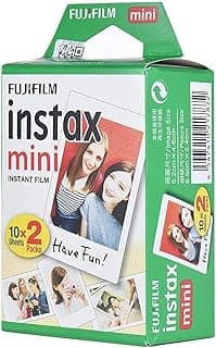 فيلم تصوير فوري Instax Mini أبيض 20 صورة، مناسب لكاميرات Fujifilm Instax Mini 7s/8/25/90/9