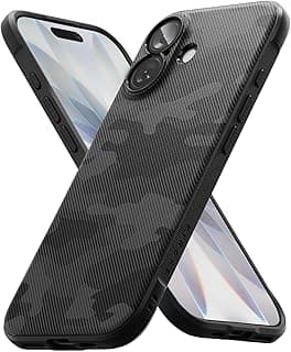 Ringke Case for iPhone 17 Case Accessories [Onyx] Shockproof Protection Anti-slip Flexible Ultra Thin Soft TPU Bumper Durable Case Hole Strap Shoulder Strap - Camo Black