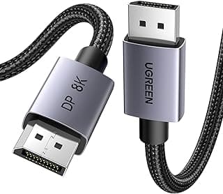 كابل DisplayPort بدقة 8K@60Hz طول 9.9 قدم [معتمد من VESA] كابل DP 1.4 مضفر يدعم 4K@240Hz, 2K@240Hz 32.4Gbps, HDCP 2.2, HDR, FreeSync&G-Sync، متوافق مع شاشة جيمنج، كمبيوتر، تلفزيون (3 متر)