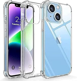 Clear Case for iPhone 14, Scratch Resistant, Shock Absorption, iPhone 6.1 Inch 2022, Reinforced Corner Protection, Transparent TPU