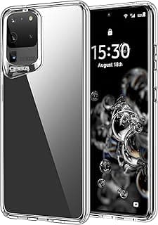 جراب لسامسونج Galaxy S20 Ultra شفاف، متين وشديد التحمل 3 طبقات [لا يصفر][حماية عسكرية من السقوط] غطاء حماية مقاوم للصدمات/السقوط - شفاف