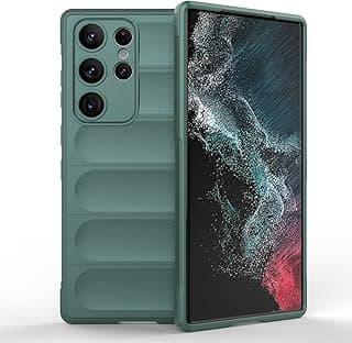 phone case cover Magic Shield TPU + Silicone UNBLACK Shockproof Phone Case compatible with Samsung Galaxy S23 Ultra (Dark Green)