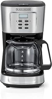 ماكينة قهوة Black & Decker DCM85-B5 بقدرة 900W قابلة للبرمجة مع شاشة LCD، 900 وات