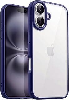 Case For iPhone 17 6.3-Inch, Crystal Clear Case [Not Yellowing] [Military Grade Drop Protection] Shockproof Protective Transparent Protective Slim Cover (Navy Blue)