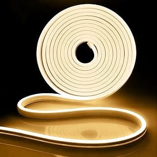 12V Warm White LED Strip Light 500cm Flexible Cuttable LED Neon Strip Light for Indoor Home Kitchen Bar Festival