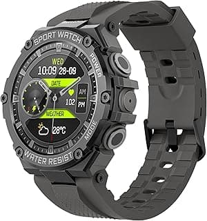 ساعة ذكية Xwatch-R19 للرجال، قرص دائري 1.53 بوصة مع اتصال بلوتوث، مقاومة للماء، مساعد صوتي ذكي (XWATCH-R19.GREY)