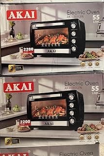 Electric Oven 55 Liter, With Grill And Fan And Bulb Full Set
