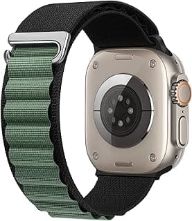 Dl3 Mobilak Alpine Loop Nylon Strap Compatible with Apple Watch Band 38mm 40mm 41mm Men Women, Rugged Alpine Loop Nylon Sport Bands with Titanium C-Hook Stap for iWatch Series SE2 SE 9 8 7 6 5 4 3 2 1