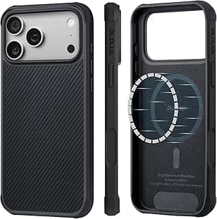PITAKA ProGuard Aramid Fiber Woven Case for iPhone 17 Pro | MagSafe Compatible, Ultra Thin Camera Control Button, Thin & Lightweight Protective Cover- (Black/Grey)