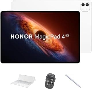 اونر ماجيك باد 4 12+ 256 جيجابايت واي فاي، ابيض مع كيبورد وغطاء وقلم اونر CHOICE MouseBuds Pro