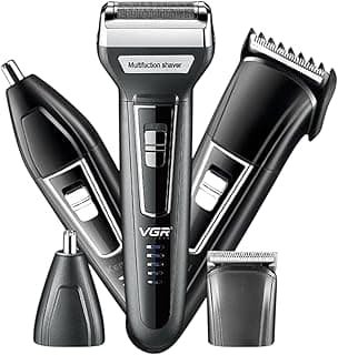 V-210 3-in-1 Multi Function Trimmer and Shaver for Men, Rechargeable, with Nose Trimmer and Hair Trimmer